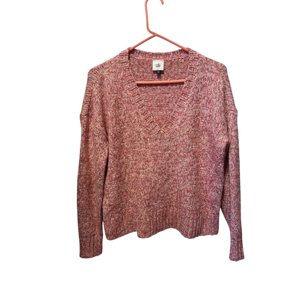 CABi Heather Rose Liftoff Pullover V Neck Sweater Size S